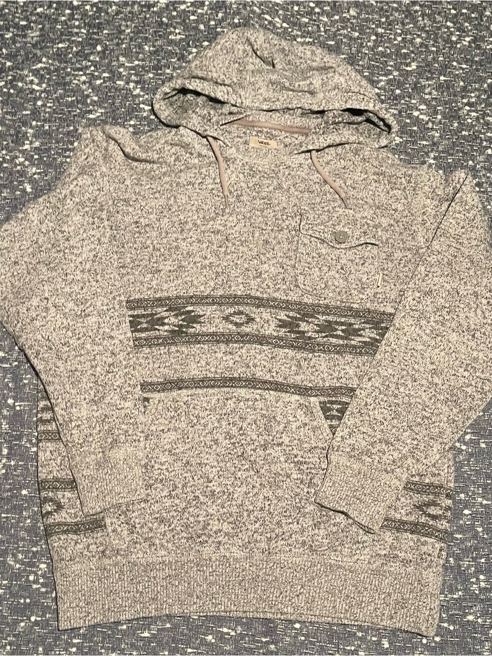 Vans Keseley Gray Hoodie Pullover Aztec style print